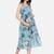 Womens Maternity Sky Blue Floral Print Pinafore Midi Dress