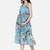 Womens Maternity Sky Blue Floral Print Pinafore Midi Dress