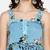Womens Maternity Sky Blue Floral Print Pinafore Midi Dress