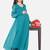 Mine4Nine Womens Maternity Solid Green Color Maxi Baby Shower Dress