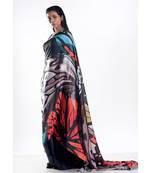 clubtail digital printed satin georgette saree