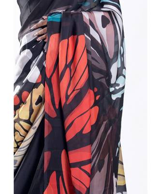 clubtail digital printed satin georgette saree 3