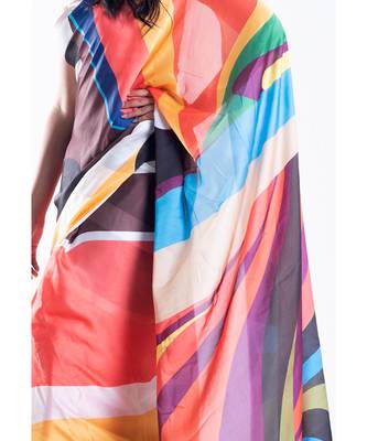 sorbet digital printed satin georgette saree 3