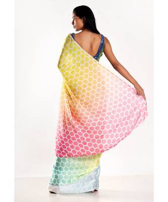 maze digital printed satin georgette saree 2