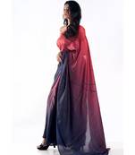 ruby digital printed satin georgette saree