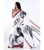 maya digital printed satin georgette saree