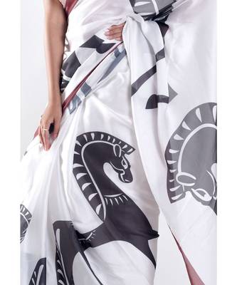 maya digital printed satin georgette saree 3