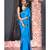 blue satin saree with embroidered border