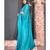 teal blue lurex georgette saree with border