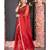 red organza saree with gota work and scallop border