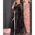 black organza saree with gota work and scallop border