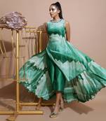 Green Abstract Culottes Set