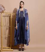 Navy Abstract Print Tunic 