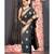 black chanderi silk saree with golden border and phulkari pallu