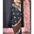 black chanderi silk saree with golden border and phulkari pallu