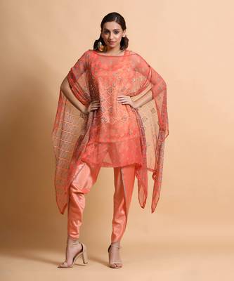 Salmon Burfee Print Cape Set 1