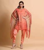Salmon Burfee Print Cape Set