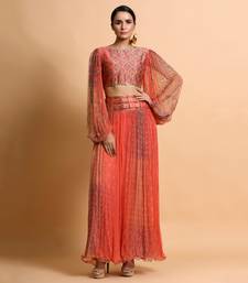 Salmon Burfee Print Skirt Set