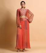 Salmon Burfee Print Skirt Set