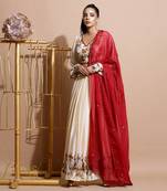 Cream Garden Print Skirt Set