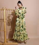 Yellow Paan Sutra Tier Long Dress