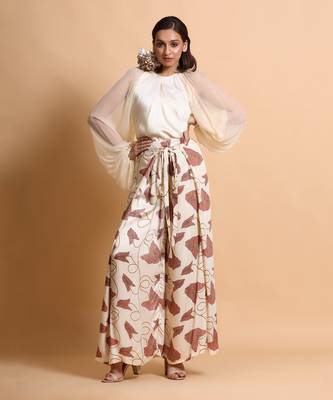 Fawn Balloon Sleeve Pant Set 1