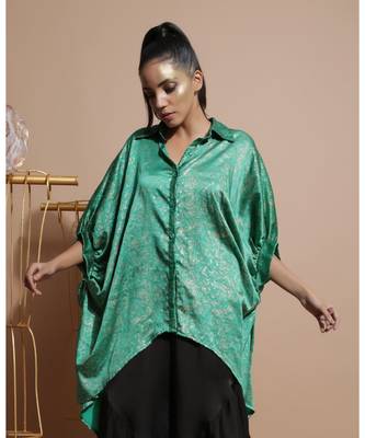 Green Splash Shift Shirt Tunic  2