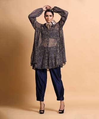 Navy Splash Bias Shirt Tunic Set 2