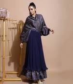 Navy Splash Skirt Set