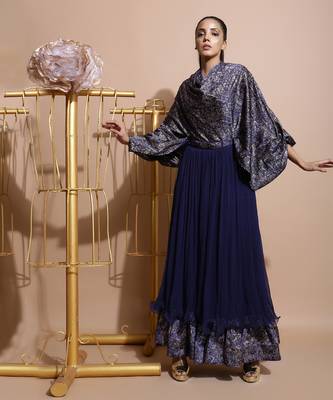 Navy Splash Skirt Set 2