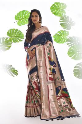 Light green woven pure chanderi saree with blouse 1