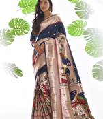 Light green woven pure chanderi saree with blouse