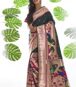 Yellow woven pure chanderi saree with blouse