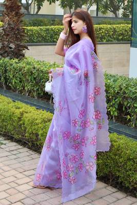 Wine woven tussar silk saree with blouse 3