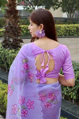 Wine woven tussar silk saree with blouse 4