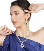 Rhodium Finish Diamonte Necklace Set