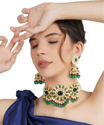 Gold Plated Kundan Choker Set 1