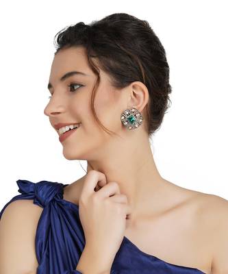 Victorian Finish Kundan Studded Earrings 1