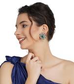 Victorian Finish Kundan Studded Earrings