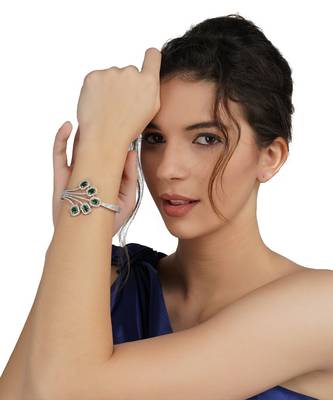 Rhodium Finish Diamond Studded Bracelet 1