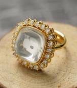 Gold Plated Kundan Ring