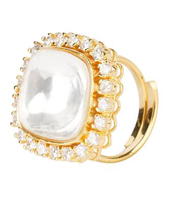 Gold Plated Kundan Ring 4