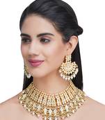 Gold Plated Kundan Necklace Set
