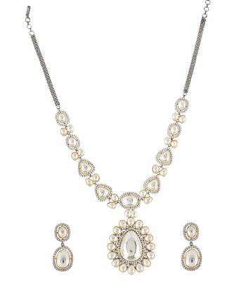 Gold Plated Kundan Long Necklace Set 3