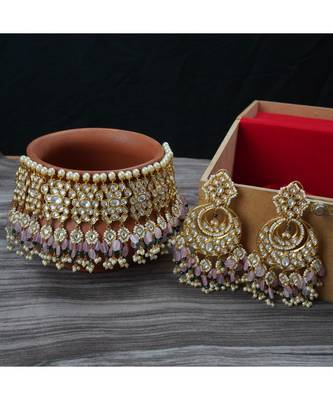 Gold Plated Kundan Necklace Set 2