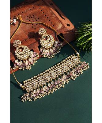 Gold Plated Kundan Necklace Set 4