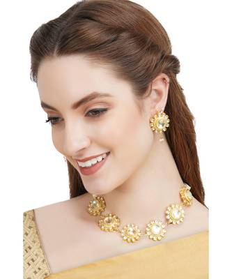 Gold Plated Kundan Necklace Set 1