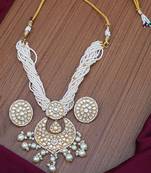 Gold Plated Kundan Long Necklace Set