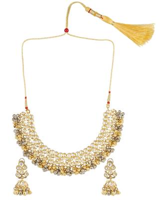Gold Plated Kundan Polki Necklace Set 3