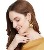 Gold Plated Kundan Polki Jhumka Earrings